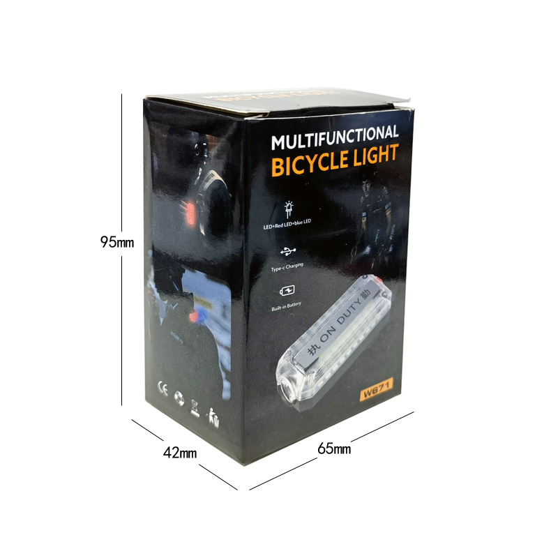 W670、W671充电肩灯LED警示灯红蓝光肩膀灯交巡逻骑行自行车尾灯前灯夹子灯详情15