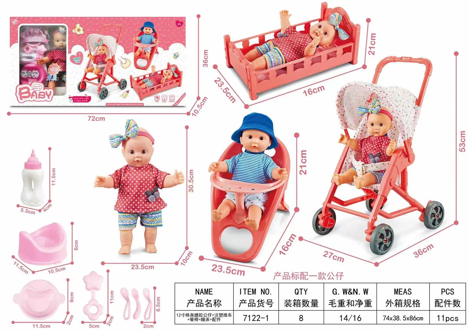 推车娃娃过家家玩具女孩玩具吴芬明玩具批发详情图1