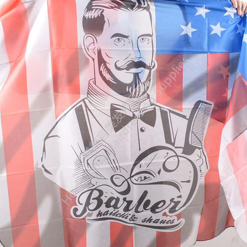 出口欧美美式复古人头围布barbershop网红男生油头条纹理发店围布详情6