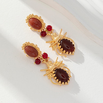 vintage high sense earrings women VINTAGE VINTAGE personality beetle earrings 2023 new French earrings
