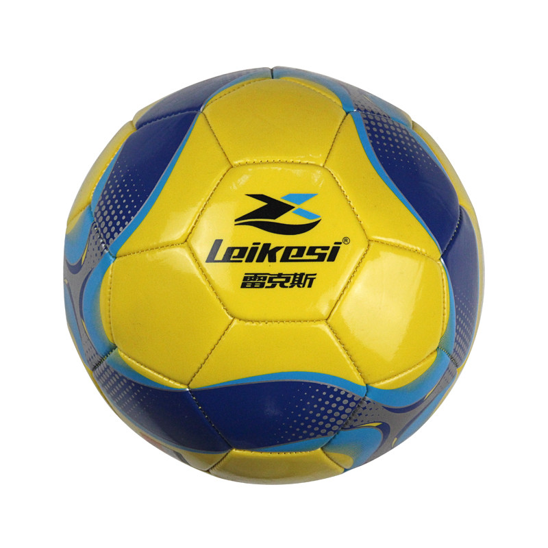 Leikesi Football PU Super Bright Leather Yellow Bottom Blue Football Size 4 Official Machine Sewn Football For Group Training