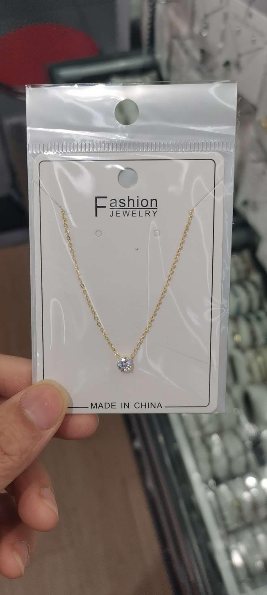 项链，吊坠，不锈钢，锆石，韩国流行