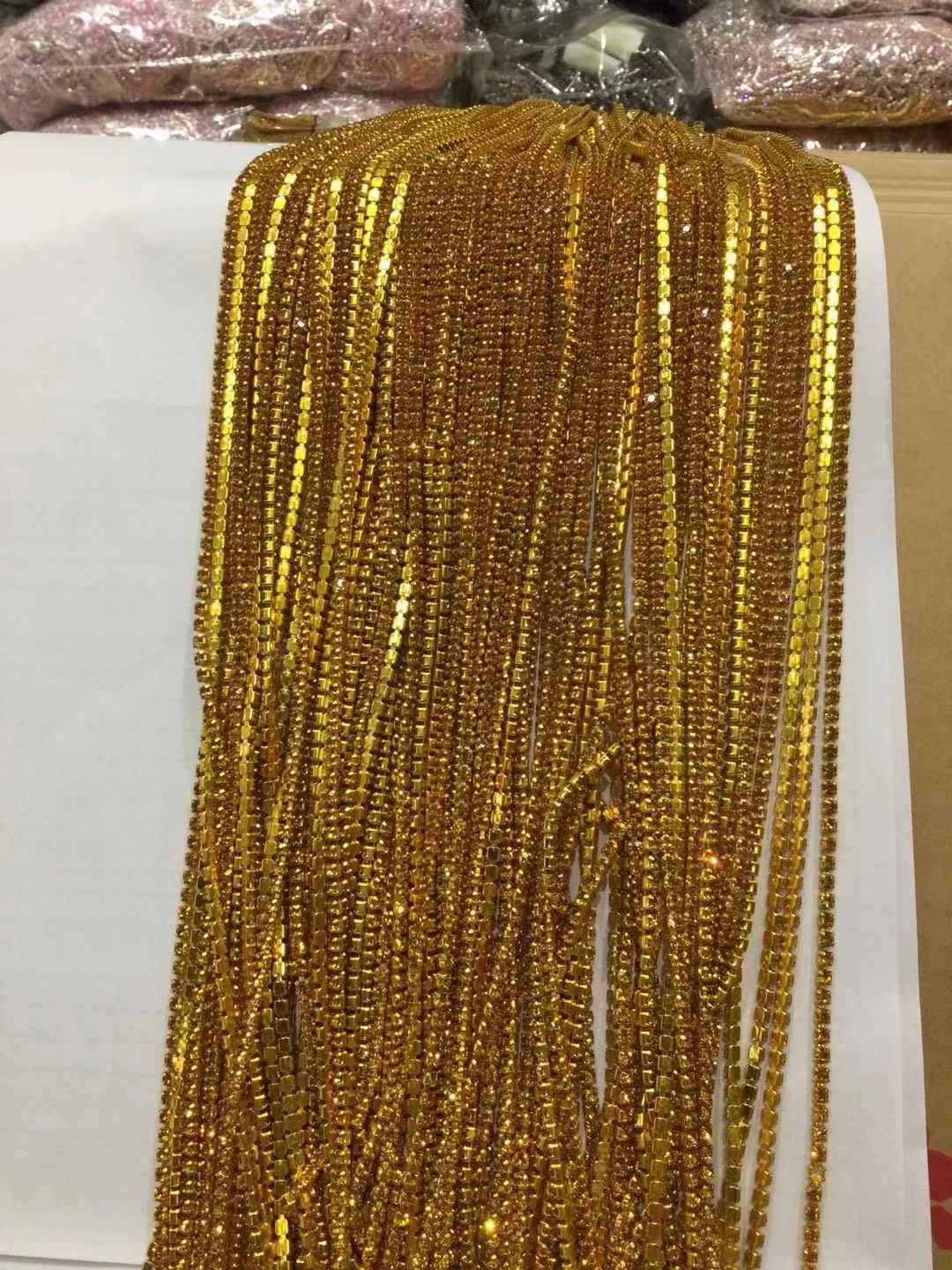 2.5 Fine diamond chain, water diamond, colored diamond chain, hair accessories, clothing accessories, DIY accessories