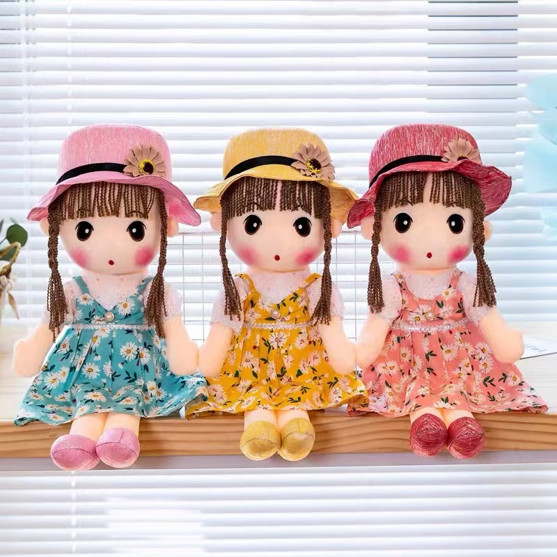 90cm Feier doll, cute flower fairy plush toy, straw hat princess soothing doll doll, birthday gift for girls Item Picture
