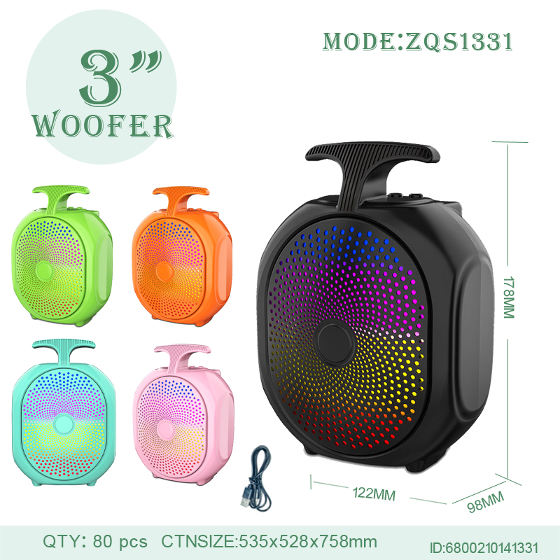 ZQS-1221 3-inch portable speaker Bluetooth wireless speaker radio wired microphone