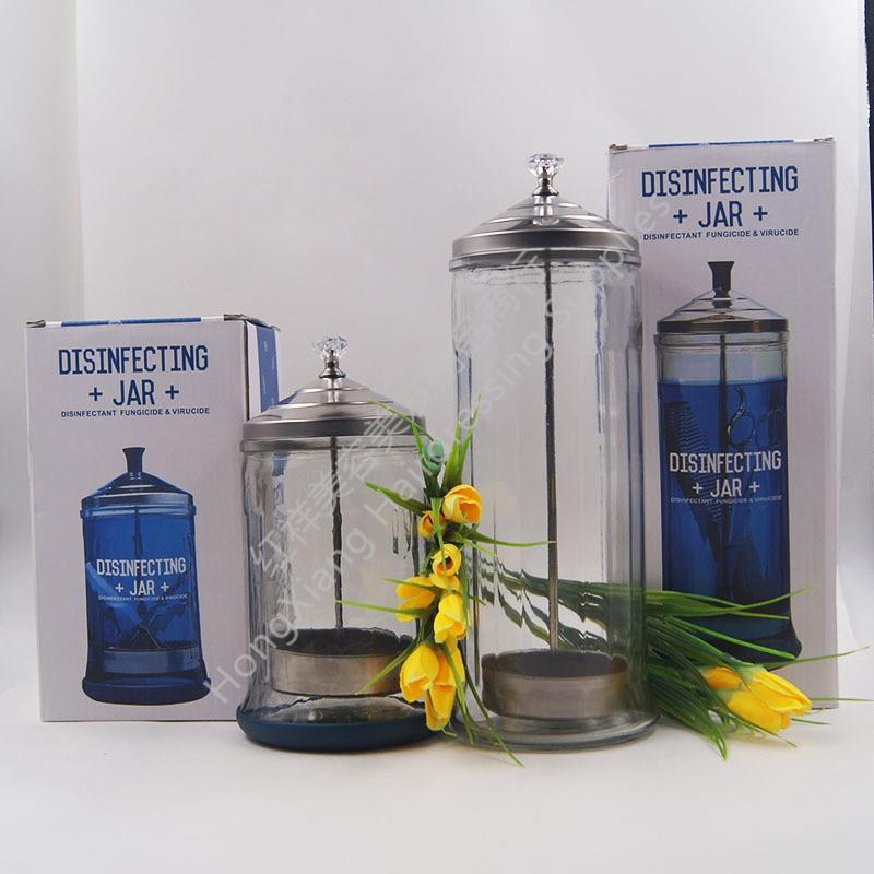 美妆工具消毒杯理发沙龙消毒瓶 美甲用品工具消毒杯 玻璃消毒水瓶小号1000ml详情1