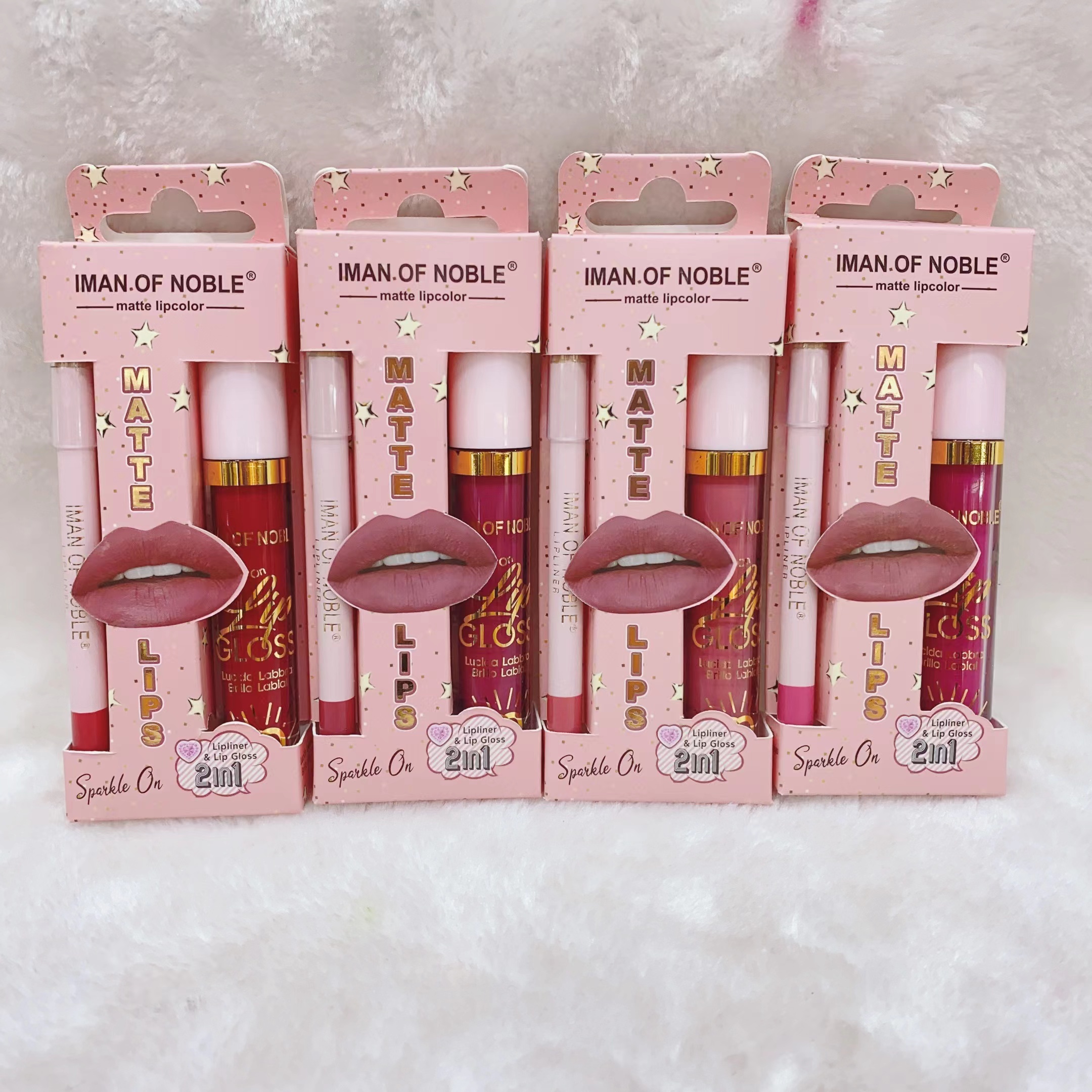 IMAN品牌新款/唇彩小套盒/唇彩唇线笔/试用装不沾杯/持妆不掉妆产品图