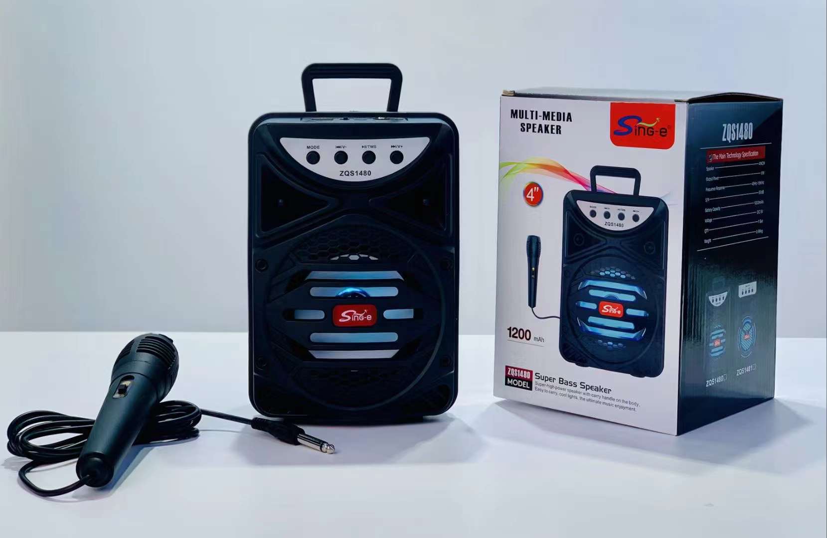 ZQS-1480 4 "series portable speaker Bluetooth wireless speaker radio wired microphone Item Picture