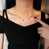 The full butterfly design collarbone chain necklace is made of titanium steel and does not fade. It is a light luxury necklace with a refined style Item Picture