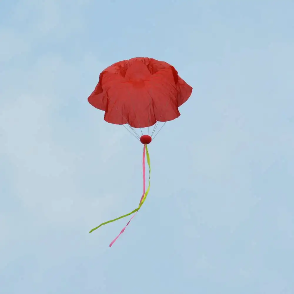 1. Children's parachute 25/ medium pack: One box contains 500 pieces. (Box size: 47.5X47.5X23CM) 5 colors: red, green, yellow, rose red, blue, single detail image 2