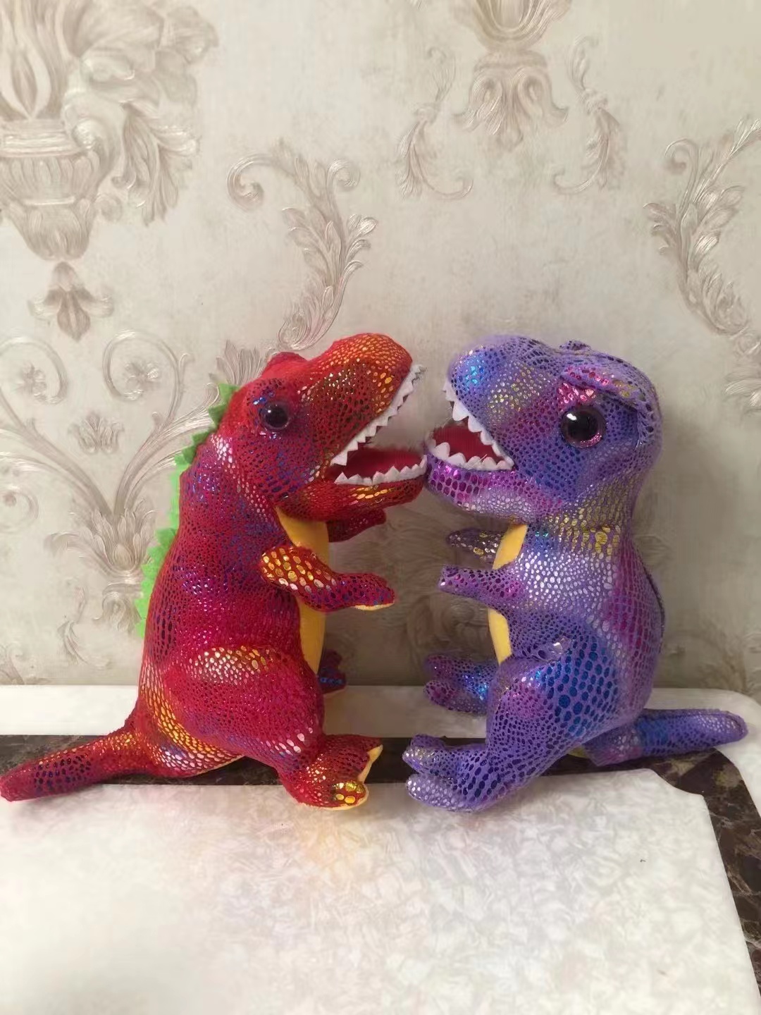 Plush toy simulation dinosaur bright skin Tyrannosaurus rex doll boy birthday gift 7-inch claw machine doll details Picture