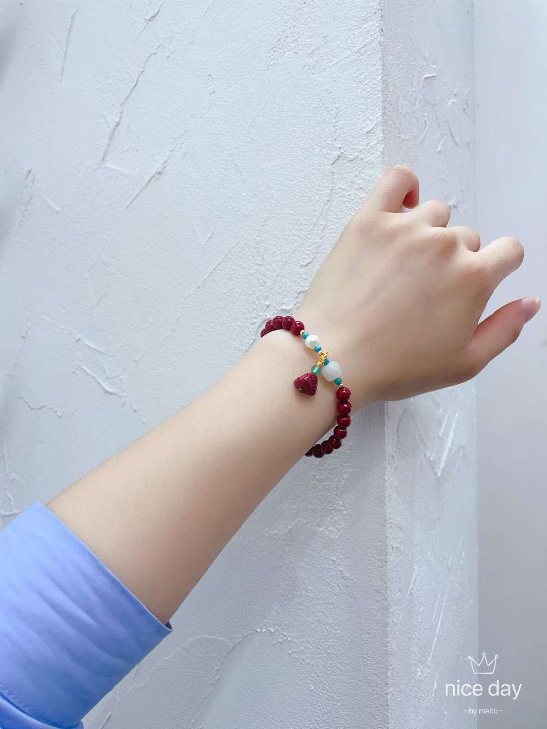 Crystal Pearl Pearl Pearl Cinnabar Bracelet details Picture