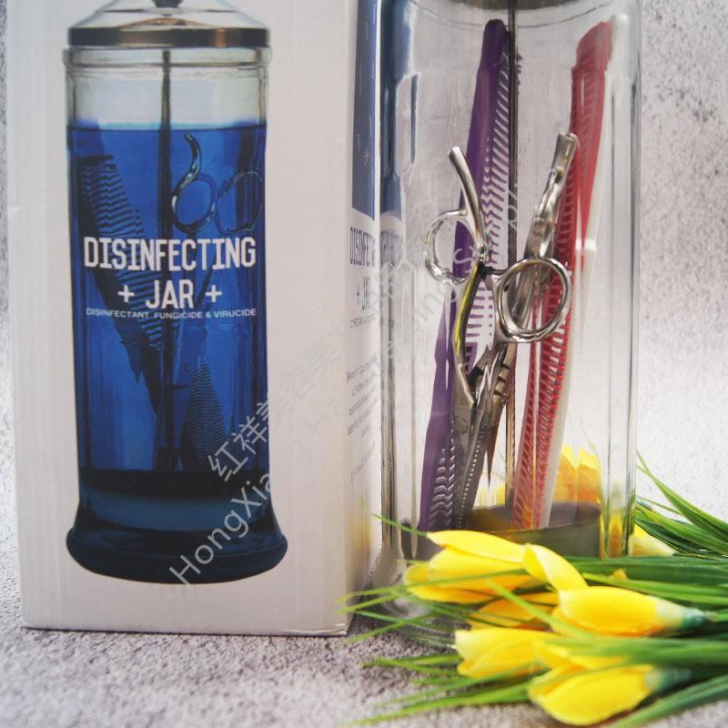 美妆工具消毒杯理发沙龙消毒瓶 美甲用品工具消毒杯 玻璃消毒水瓶小号1000ml详情2