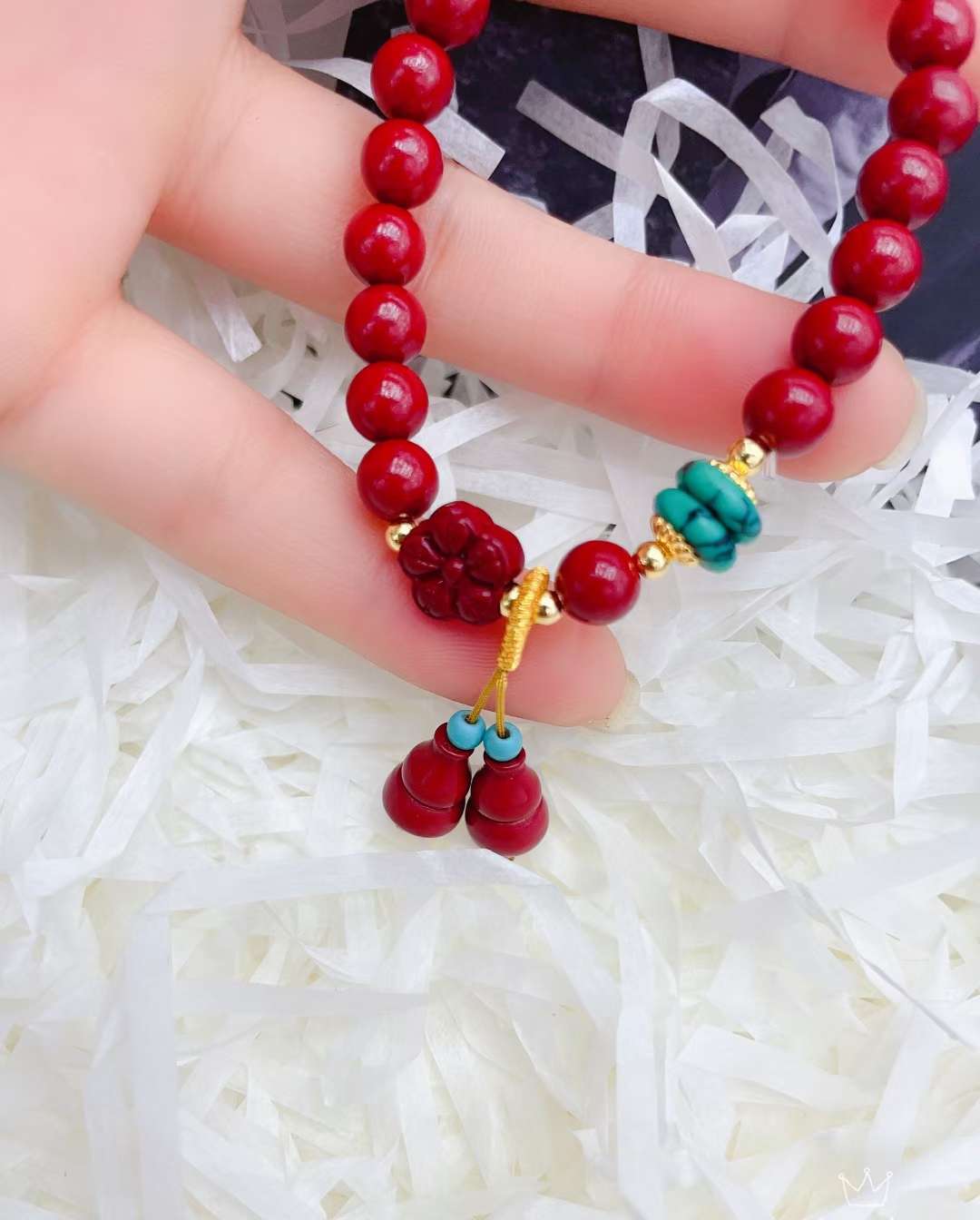 Crystal Pearl Jewelry Fulu Red Vermilion Bracelet details Picture