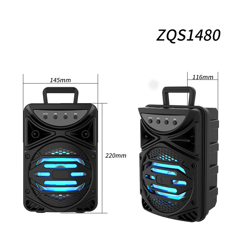ZQS-1480 4 "series portable speaker Bluetooth wireless speaker radio wired microphone Specification drawing