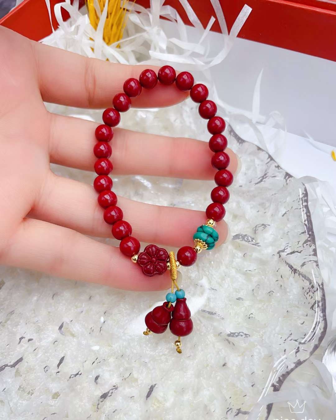 Crystal Pearl Jewelry Fulu Red Vermilion Bracelet Item Picture