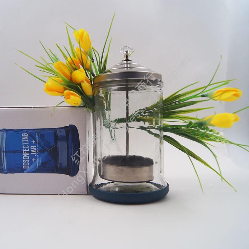 美妆工具消毒杯理发沙龙消毒瓶 美甲用品工具消毒杯 玻璃消毒水瓶小号1000ml详情5