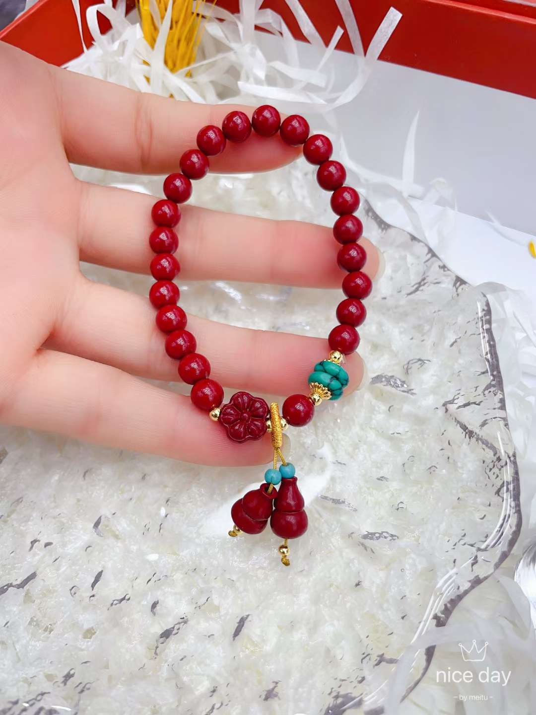 Crystal Pearl Jewelry Fulu Red Vermilion Bracelet undefined