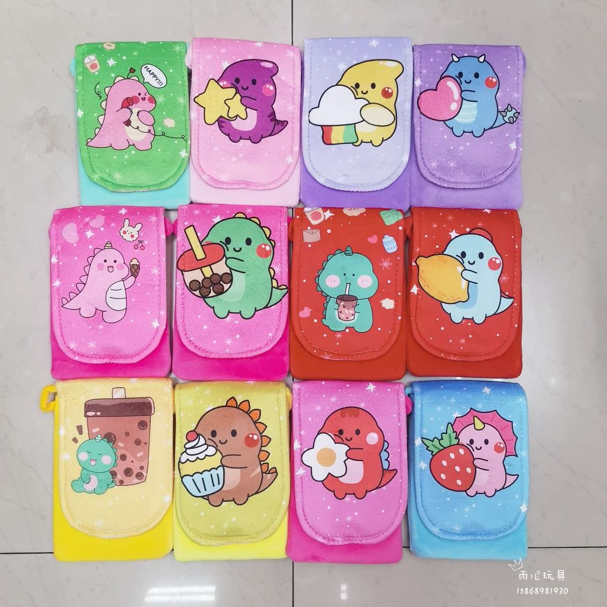 2023新款跨境爆款印刷手机包。翻盖手机包 印刷热转印三丽鸥翻盖手机包单层翻盖手机包斜挎包毛绒挎包单肩包卡通印刷手机包 详情图10