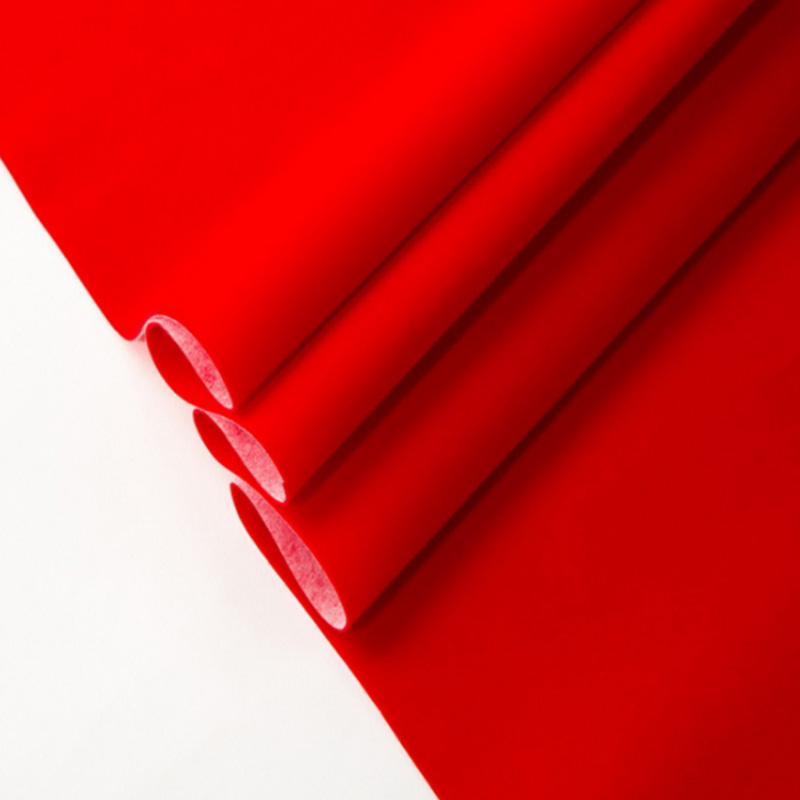 红色水刺尼龙绒布适用首饰盒家具护垫包装盒可带不干胶摡撕既用