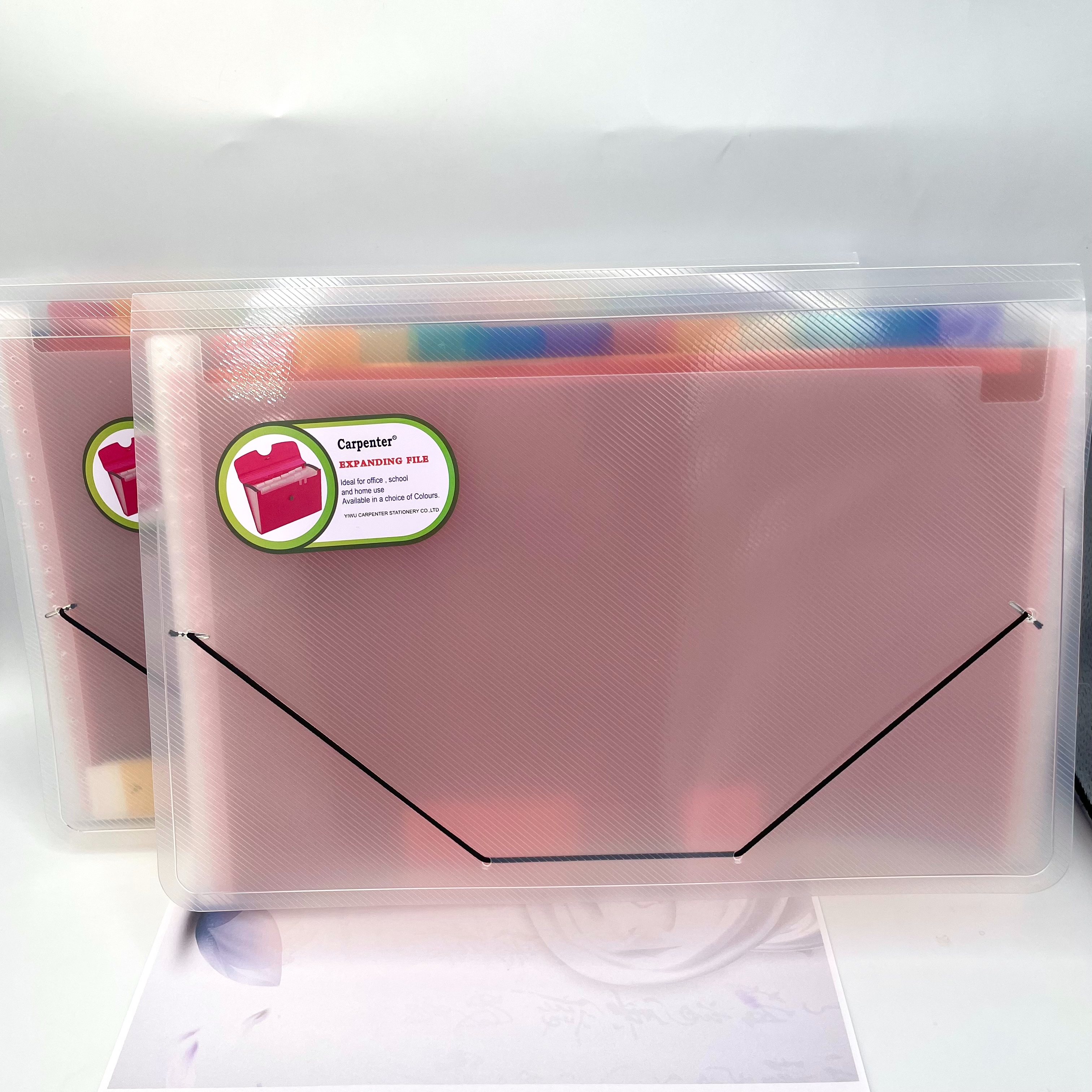 斜纹透明风琴包13层 A4票据资料包绑带文件收纳包厂家直销文件夹详情11