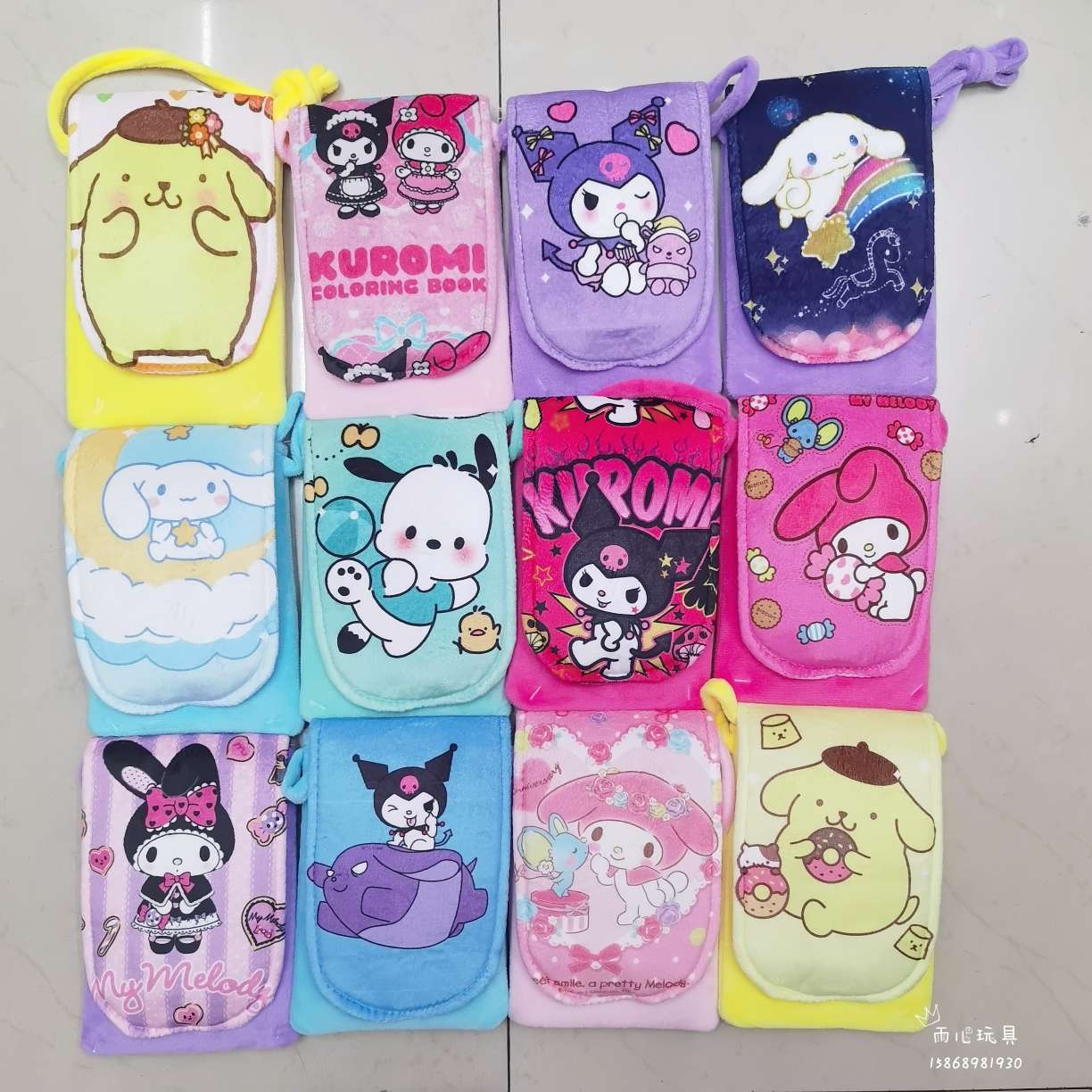 厂家批发专业生产毛绒玩具厂家直销翻盖手机包恐龙印刷热转印三丽鸥翻盖手机包恐龙挎包单肩包独角兽挎包单肩包斜挎包毛绒玩具  详情图3