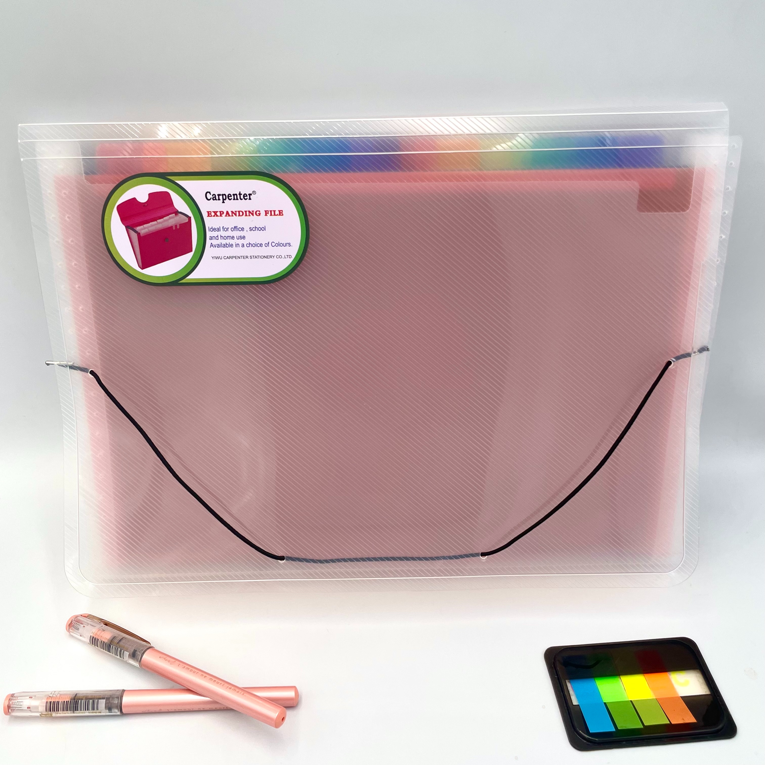 斜纹透明风琴包13层 A4票据资料包绑带文件收纳包厂家直销文件夹详情8