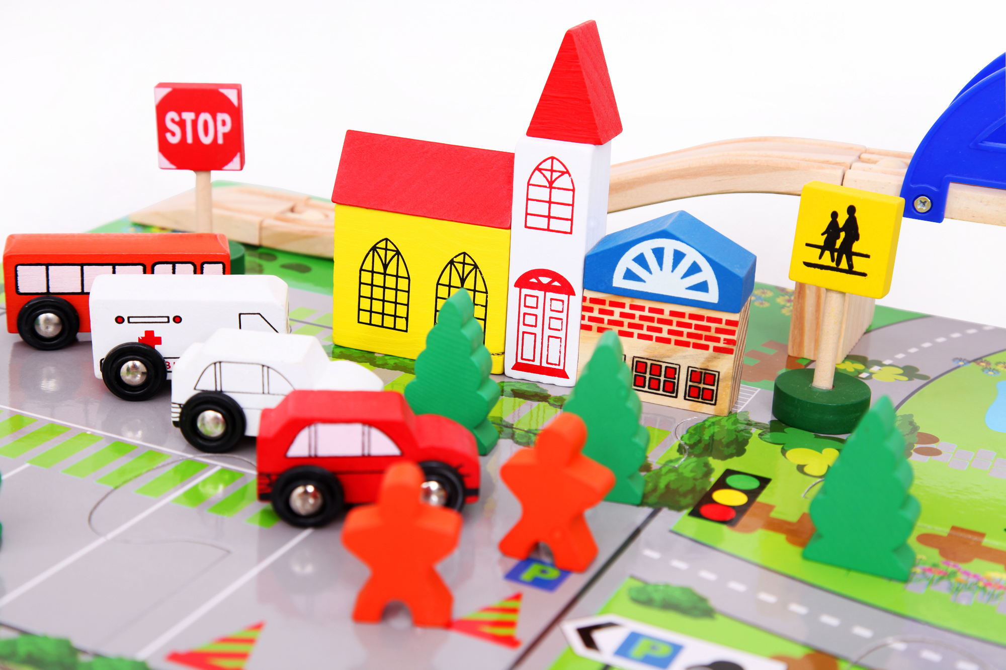 男孩玩具木质城市交通场景轨道车 木制拆装组合儿童益智木头玩具详情8