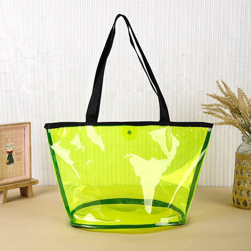 Color Transparent Pvc Shoulder Bag Travel Seaside Leisure Women's Handbag details Picture
