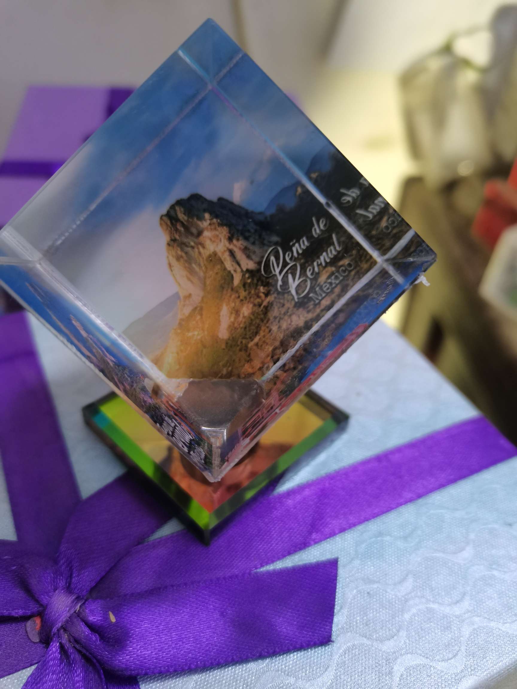 40水晶彩印方体轴承彩底板，可转动，私人订制详情图2