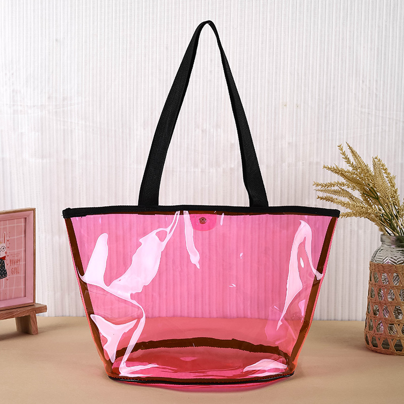 Color Transparent Pvc Shoulder Bag Travel Seaside Leisure Women's Handbag