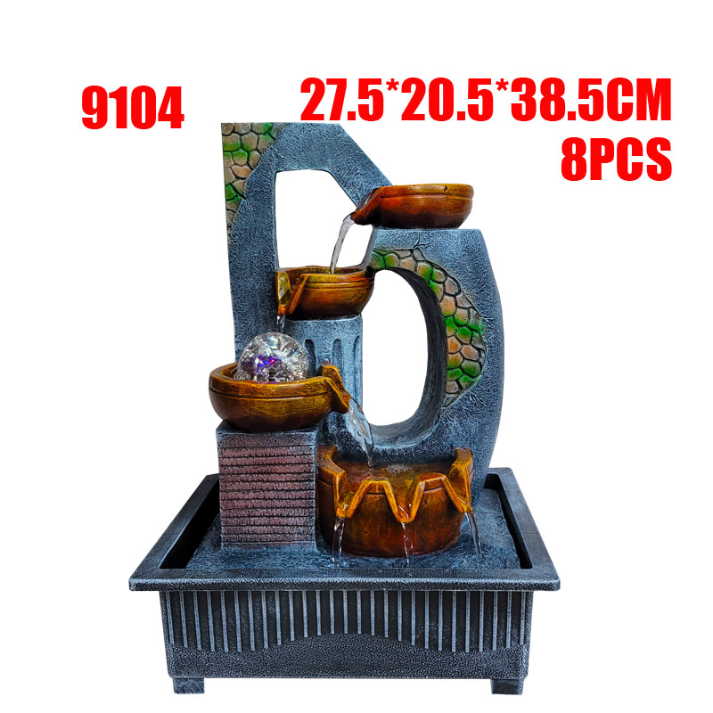 X9104厂家促销树脂喷泉欧式假山流水风水轮避邪财源滚滚创意工艺净化空气吉祥居家装饰送礼之精品