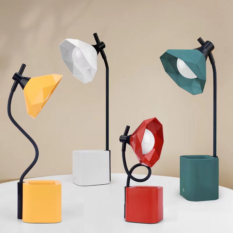 Creative LED eye-protecting small desk lamp, USB rechargeable desk, dormitory, college students' study, children's reading, bedside night lamp details Picture