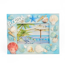 丽飞海洋系列旅游创意工艺品海滩贝壳海螺珊瑚工艺相框X0014