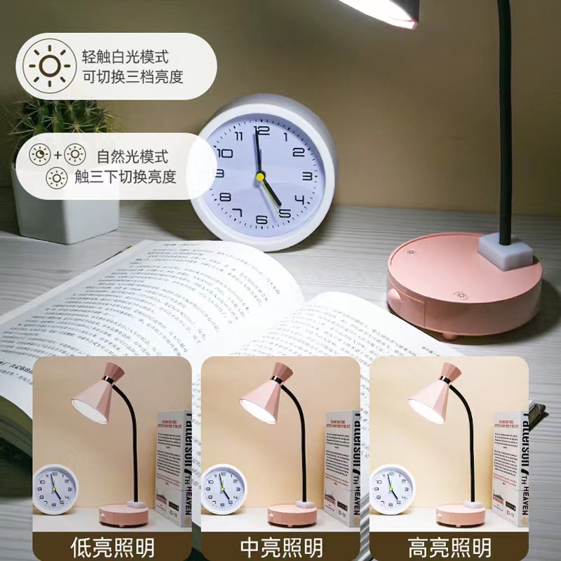 Children's desks, student dormitories, dual-purpose flexible hose, dimming color eye-protecting desk lamp, LED study eye-protecting lamp Application Scenario