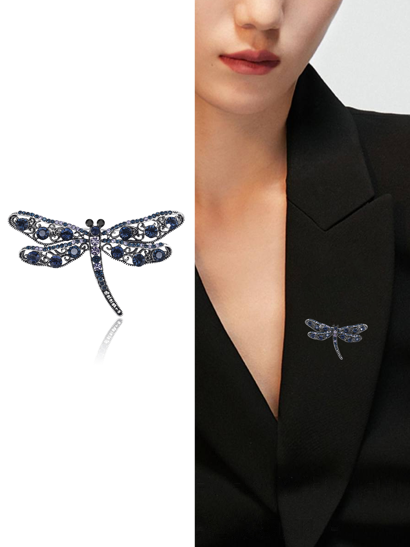 Dragonfly brooch and pin, a niche design sense, a lady's brooch and button, a cute Japanese style, a high-end and elegant original design, a personalized and exquisite suit, brooch and pin Dragonfly brooch and pin, a niche design sense, a lady's brooch and button, a cute Japanese style, a high-end and elegant original design, a personalized and exquisite suit, brooch and pin