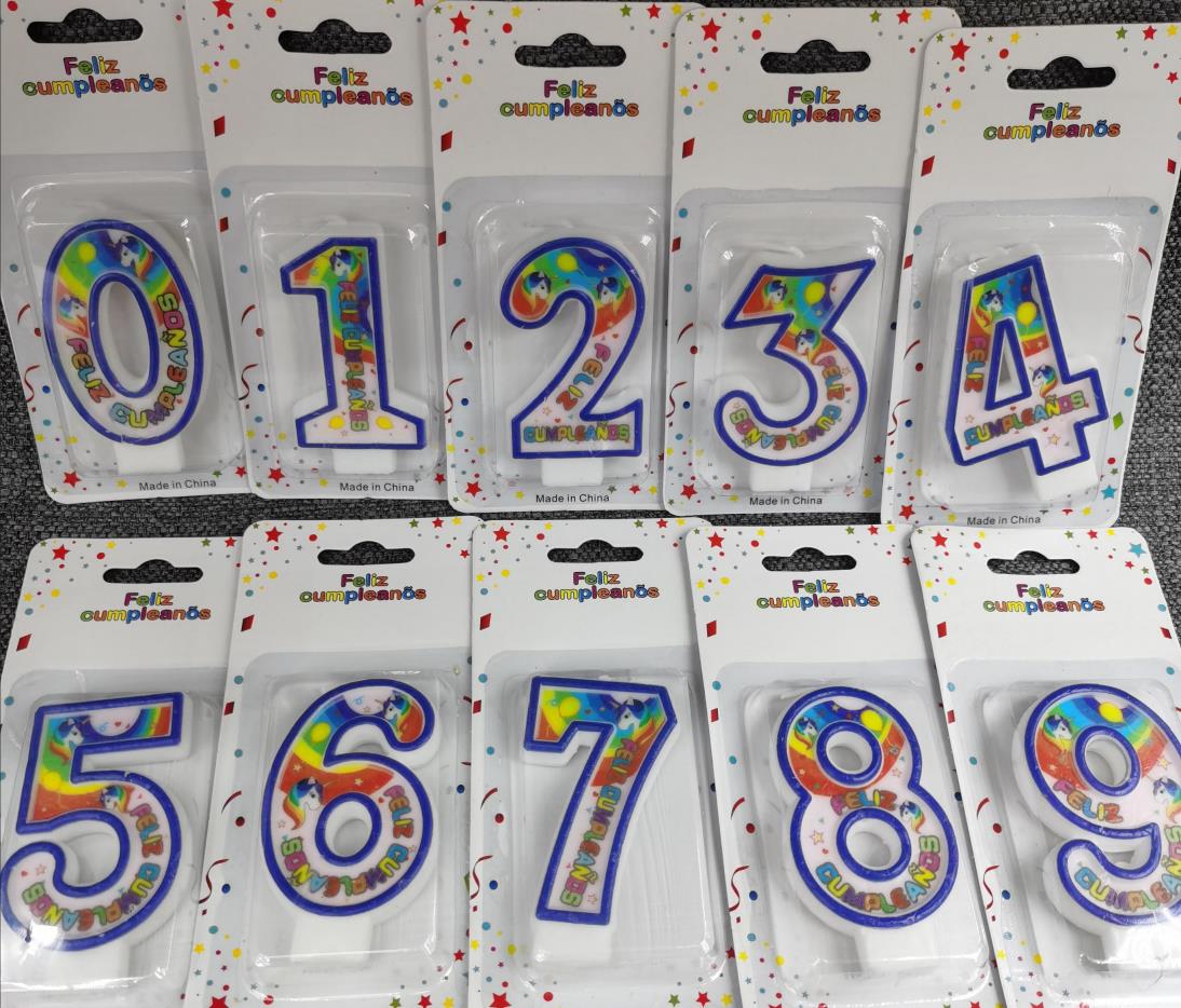 0-9 Tinned Digital Birthday Candles. Festive Candles, Craft Candles, Application Scenario
