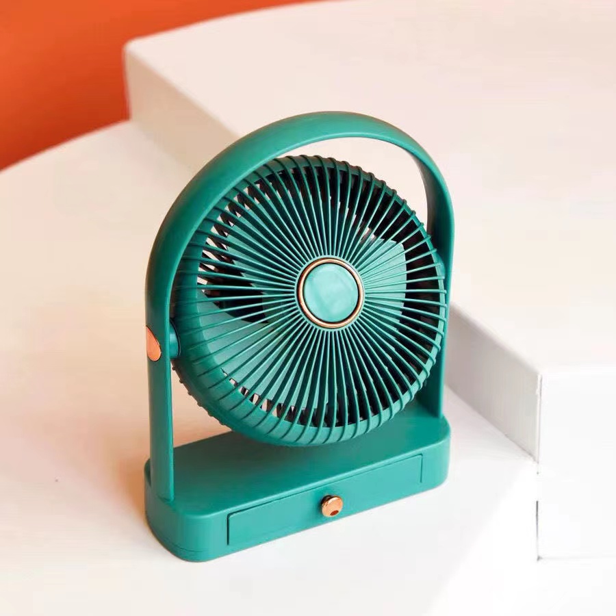 旋转台式USB小风扇便携式桌面充电三档调节学生办公室电风扇详情2