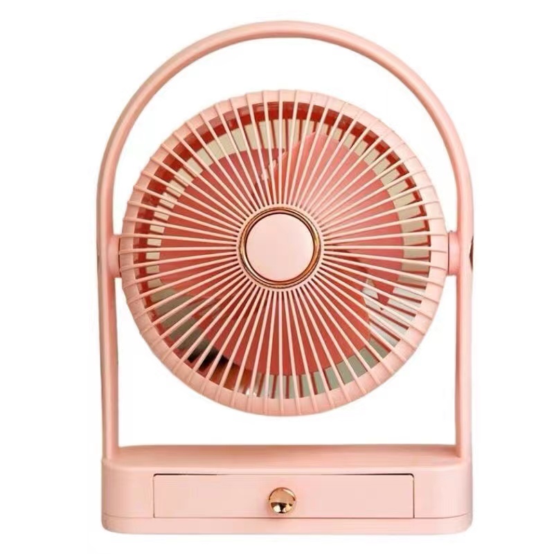 时尚简约旋转台式风扇白底实物图