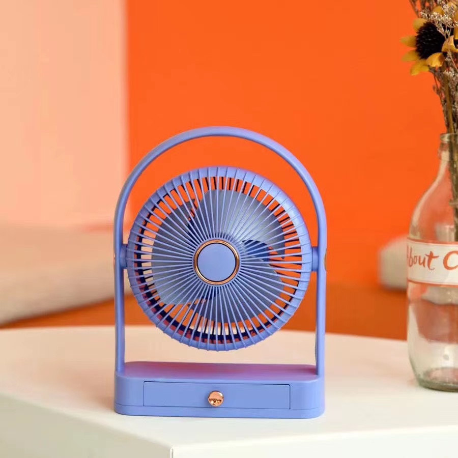 旋转台式USB小风扇便携式桌面充电三档调节学生办公室电风扇详情3