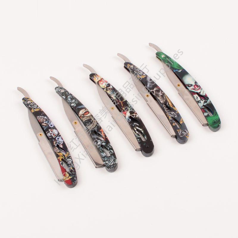 Vintage manual razor Barber shop shaving face and eyebrow hair tools Shaving head folding razor holder