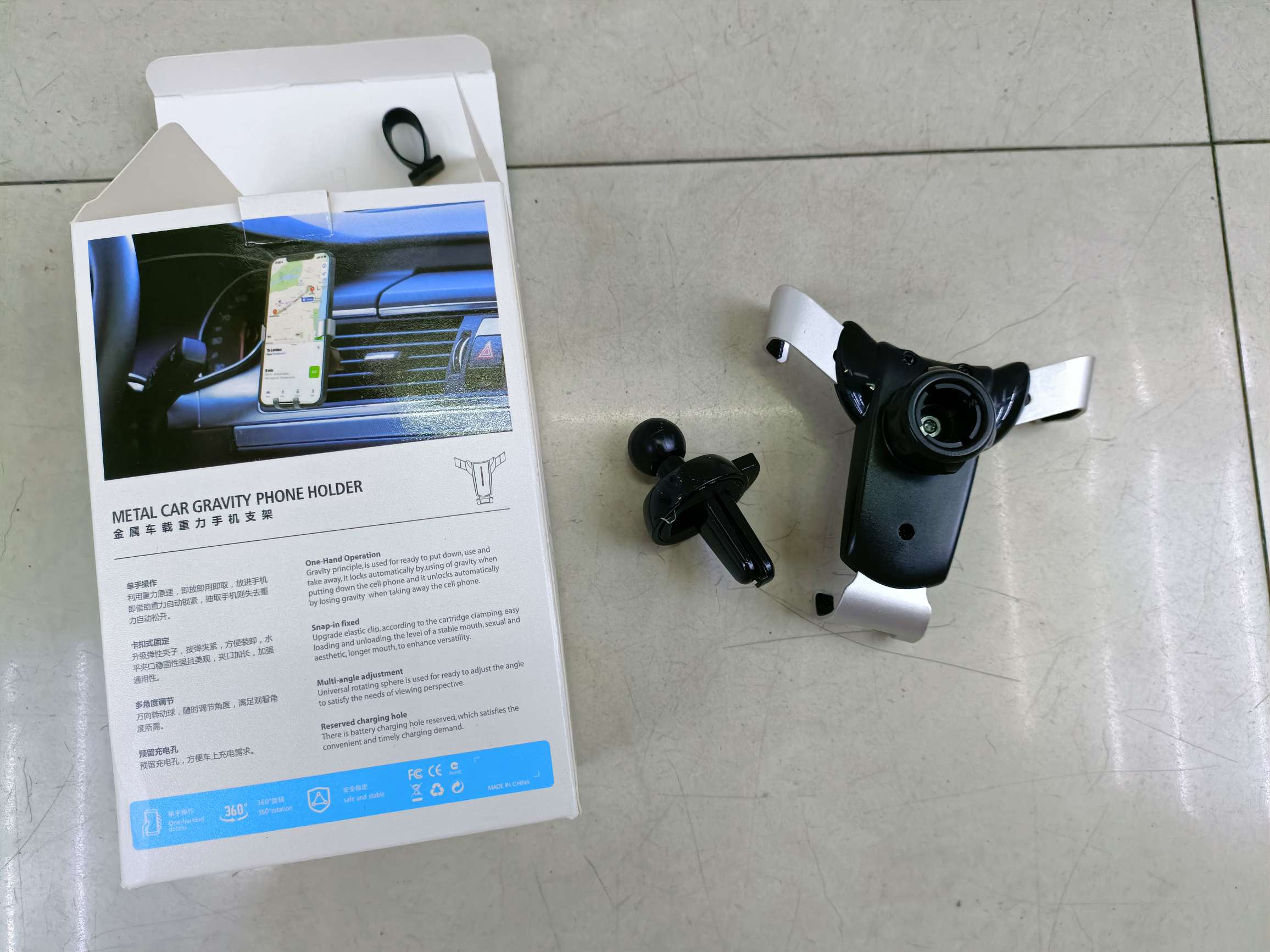 旋转出风口夹手机支架 车载手机支架详情图9