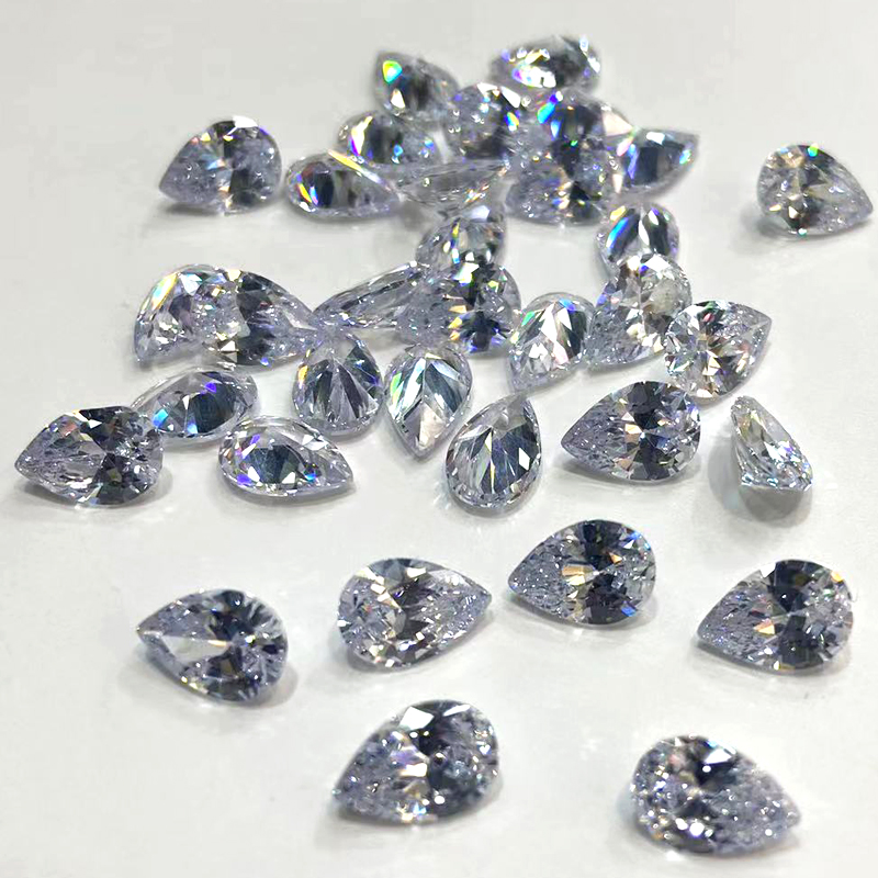 Teardrop-shaped zircon white jewelry accessories, artificial gemstone bare stone nail art accessories Application Scenario