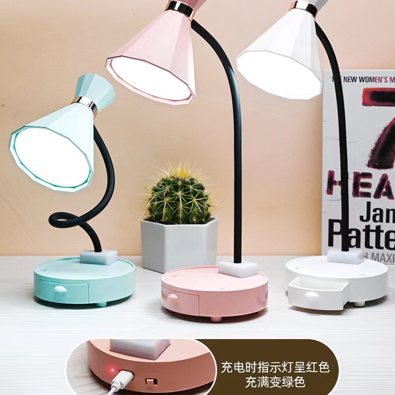 Children's desks, student dormitories, dual-purpose flexible hose, dimming color eye-protecting desk lamp, LED study eye-protecting lamp Specification image