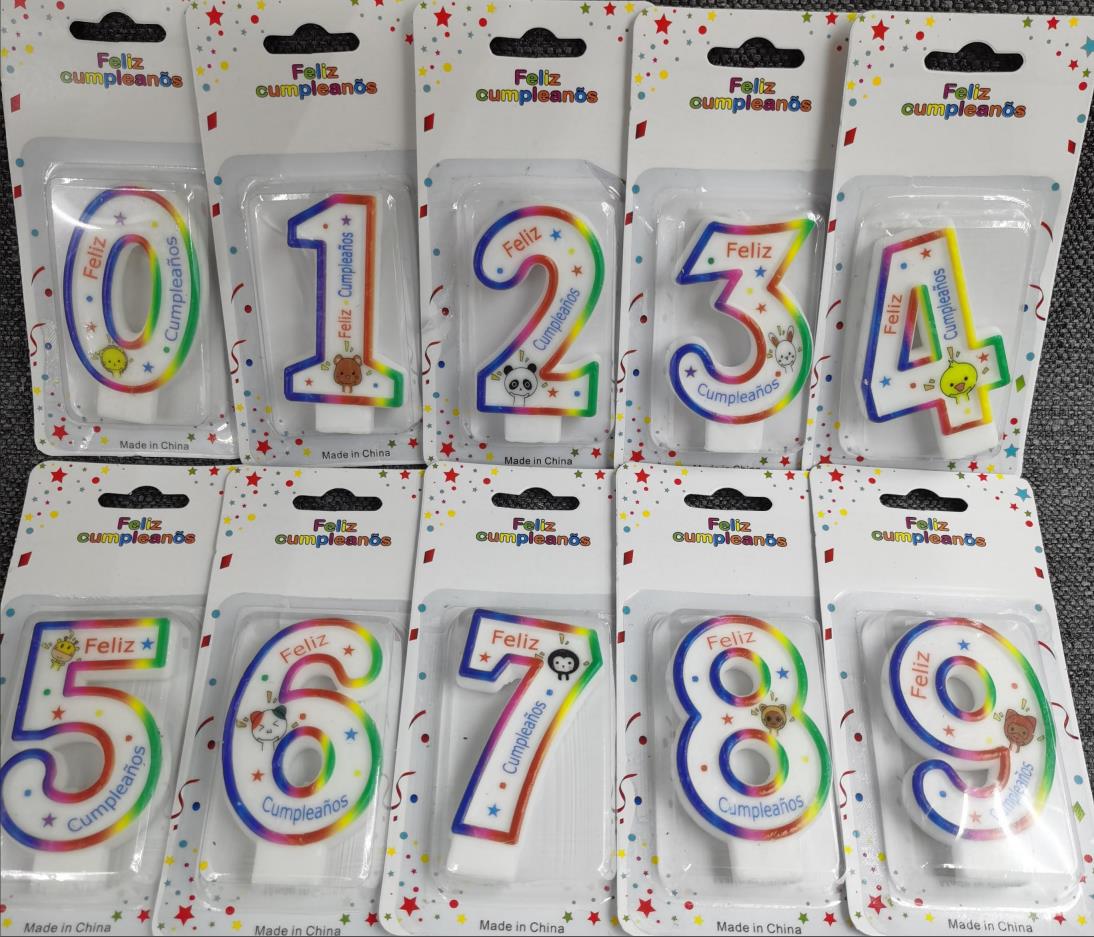 0-9 Tinned Digital Birthday Candles. Festive Candles, Craft Candles, Item Picture