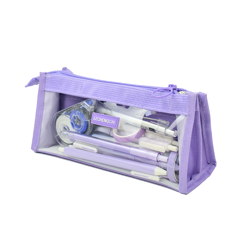 New Six-Layer Large Capacity Transparent Pen Bag Ins High Appearance Level Simple Cute Stationery Bag Pencil-Box For Primary School Students Item Picture