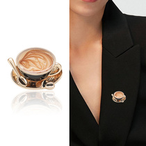 Vintage Coffee Cup Brooch Creative Metal Badge Men's and Women's Personality Pin Barista Accessories Clothing Corsage decoration Hot Vintage coffee cup cutlery enamel drip oil Brooch pin