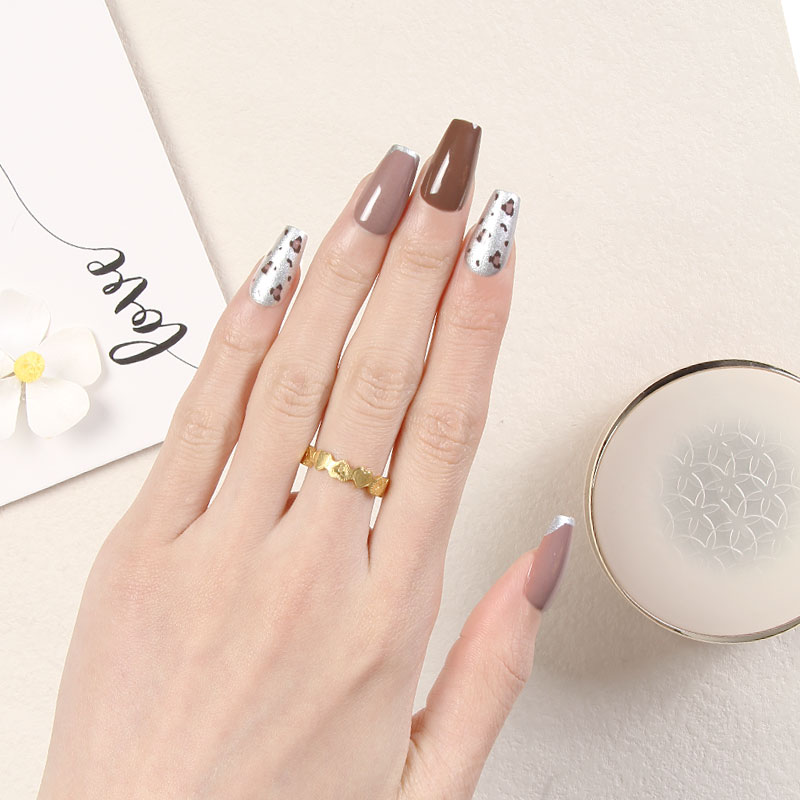 24-piece short ballet new packaging, new type A, popular European and American style wearable nail, silver scallion powder in stock Specification image