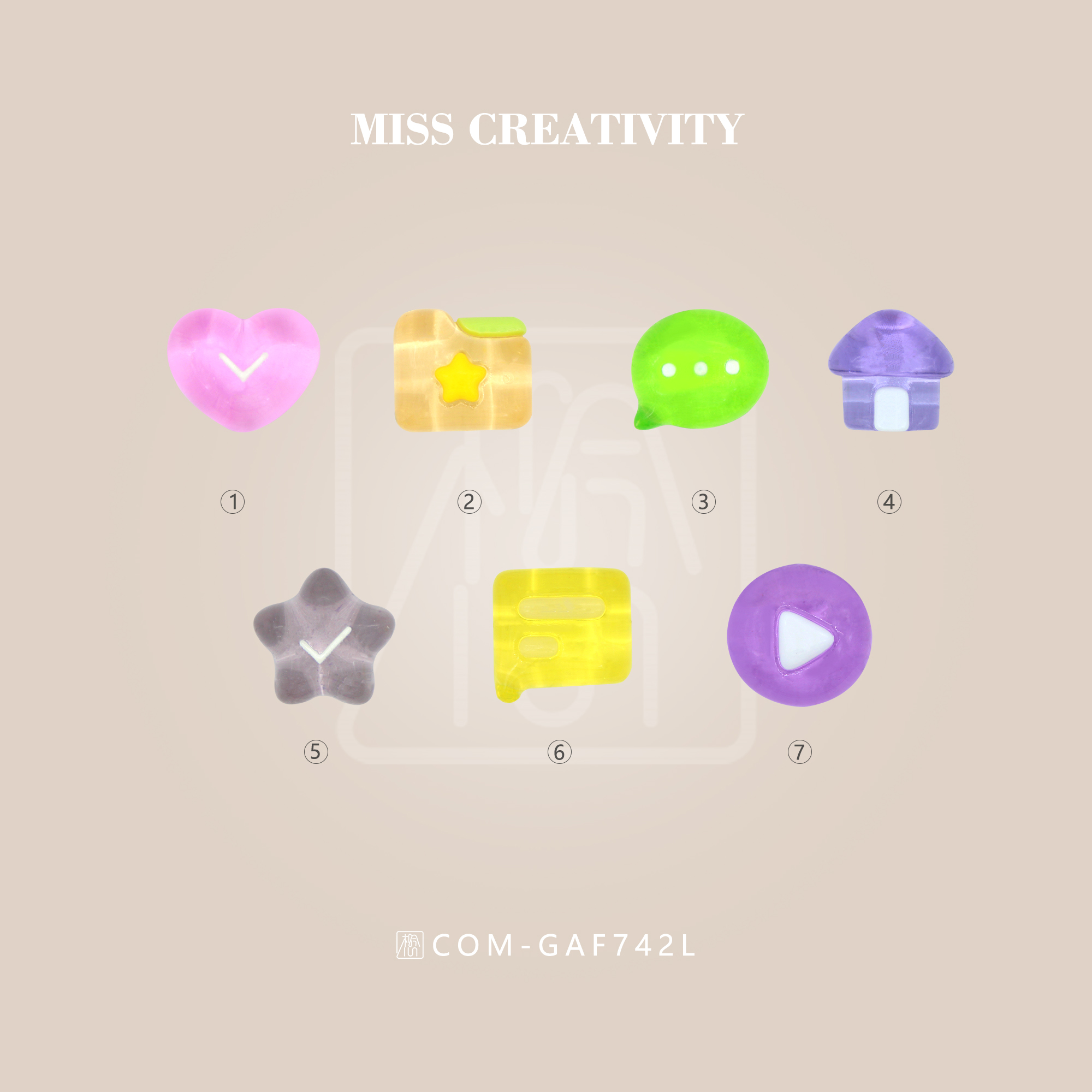 Miss Resin Accessories Bright Face Fine Glitter Children's accessories Earpiece Hair rope Headpiece clip Children's creative cute earpiece decoration 742