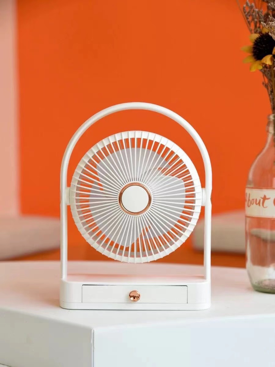 旋转台式USB小风扇便携式桌面充电三档调节学生办公室电风扇详情10